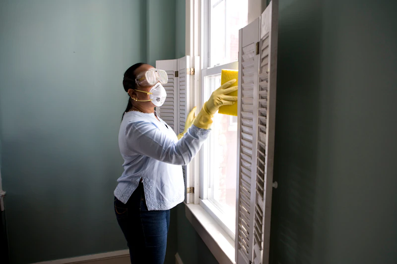 Professional cleaning team at work